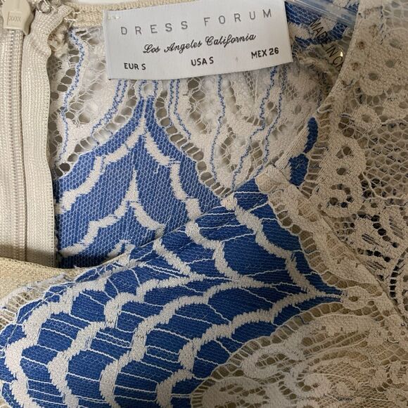 Dress Forum Dress Women's Size Small Sheath Coquette Lace Mesh Semi-Sheer - Picture 4 of 10